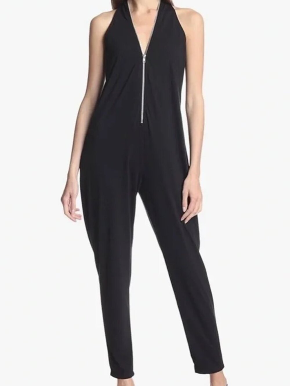 Religion Black Zipper Jumpsuit Size Small